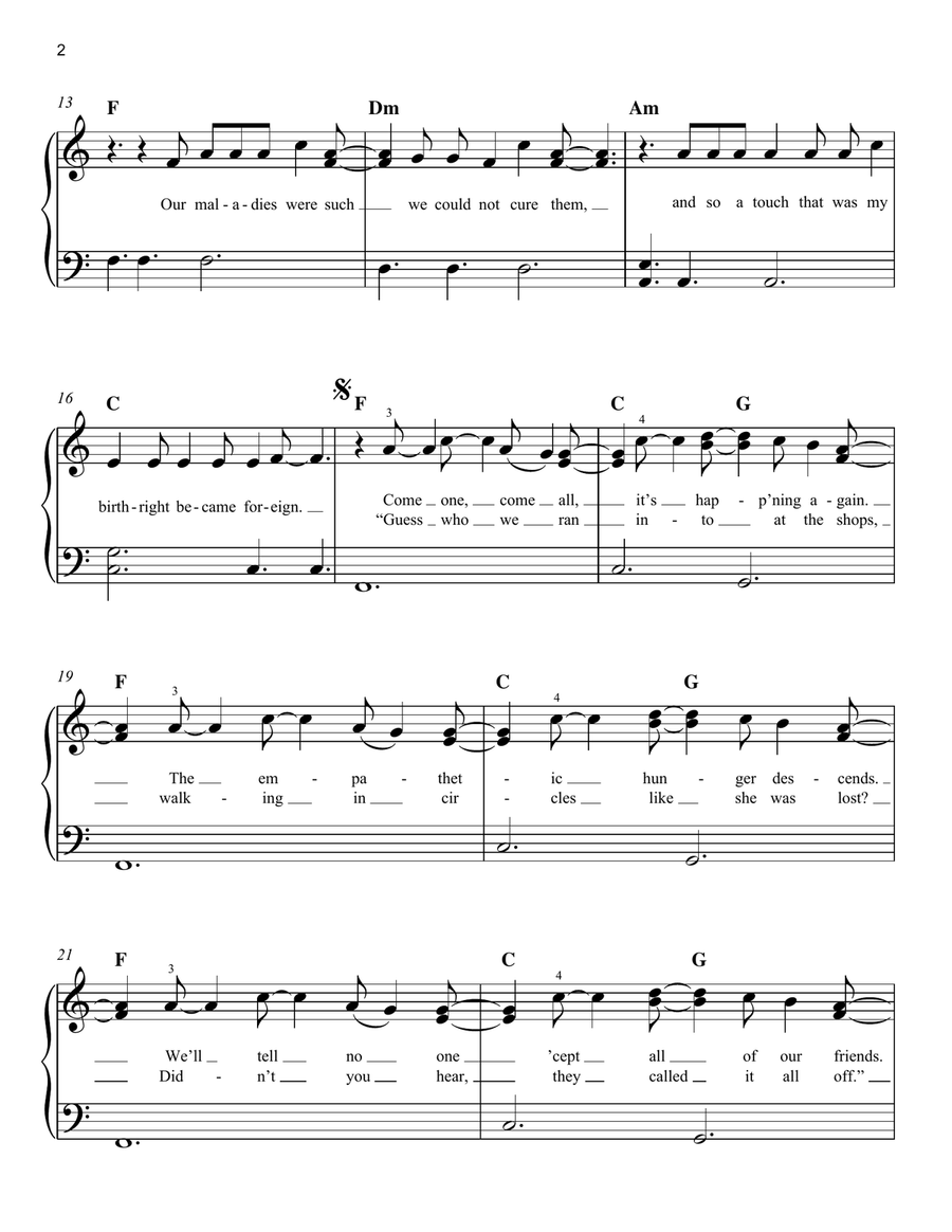 How Did It End? Easy Piano scores gallery preview page 2