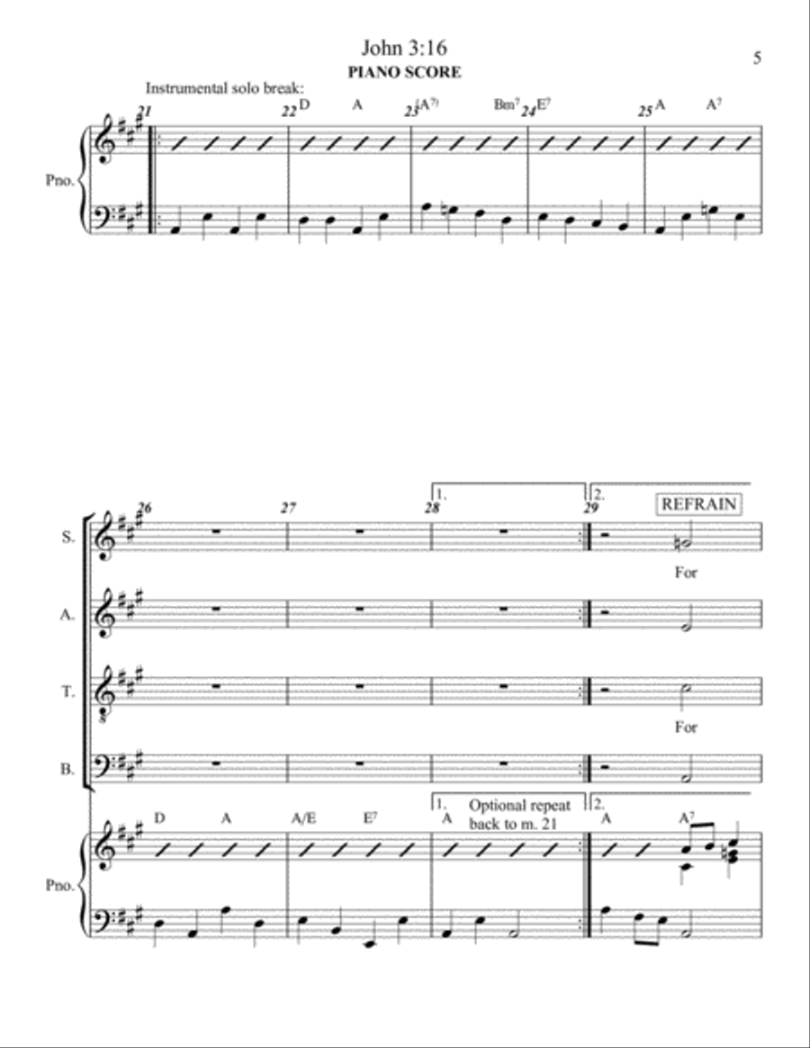 John 3:16 John 3:16 4-Part scores gallery preview page 5