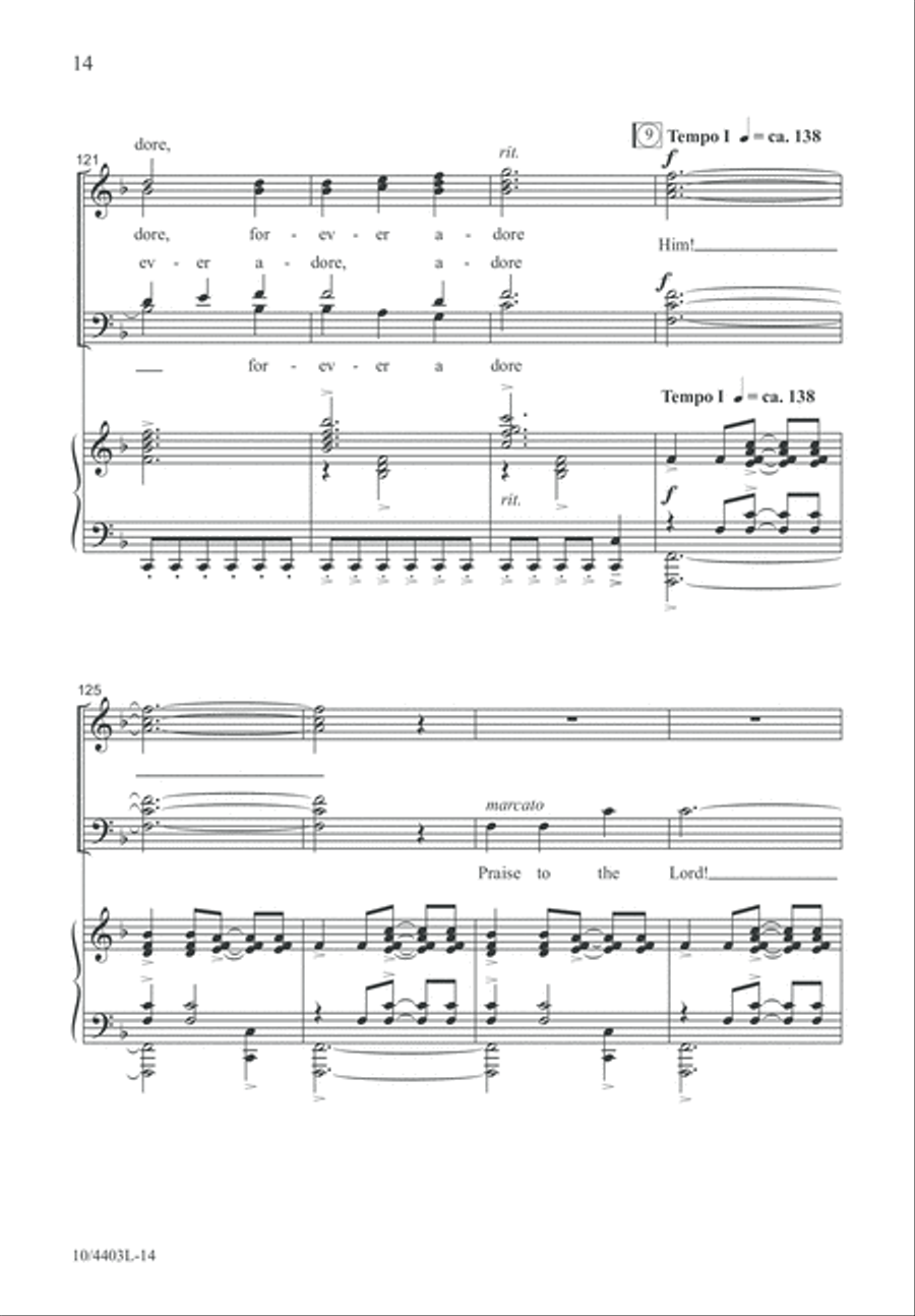 Praise to the Lord, the Almighty 4-Part scores gallery preview page 14
