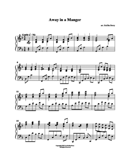 Away in a Manger--Piano Solo image number null