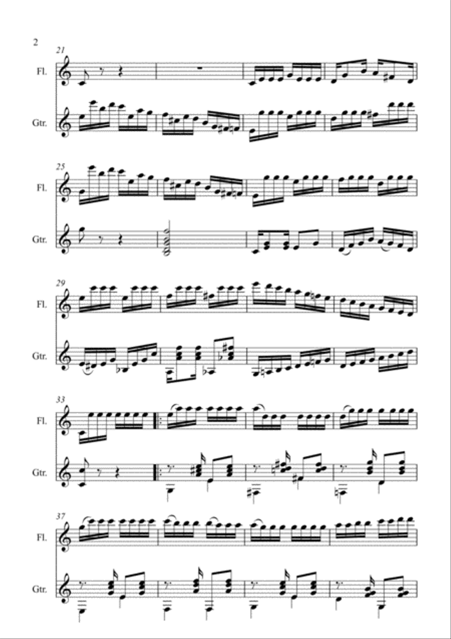Escorregando (arranged for flute and guitar) Small Ensemble scores gallery preview page 2