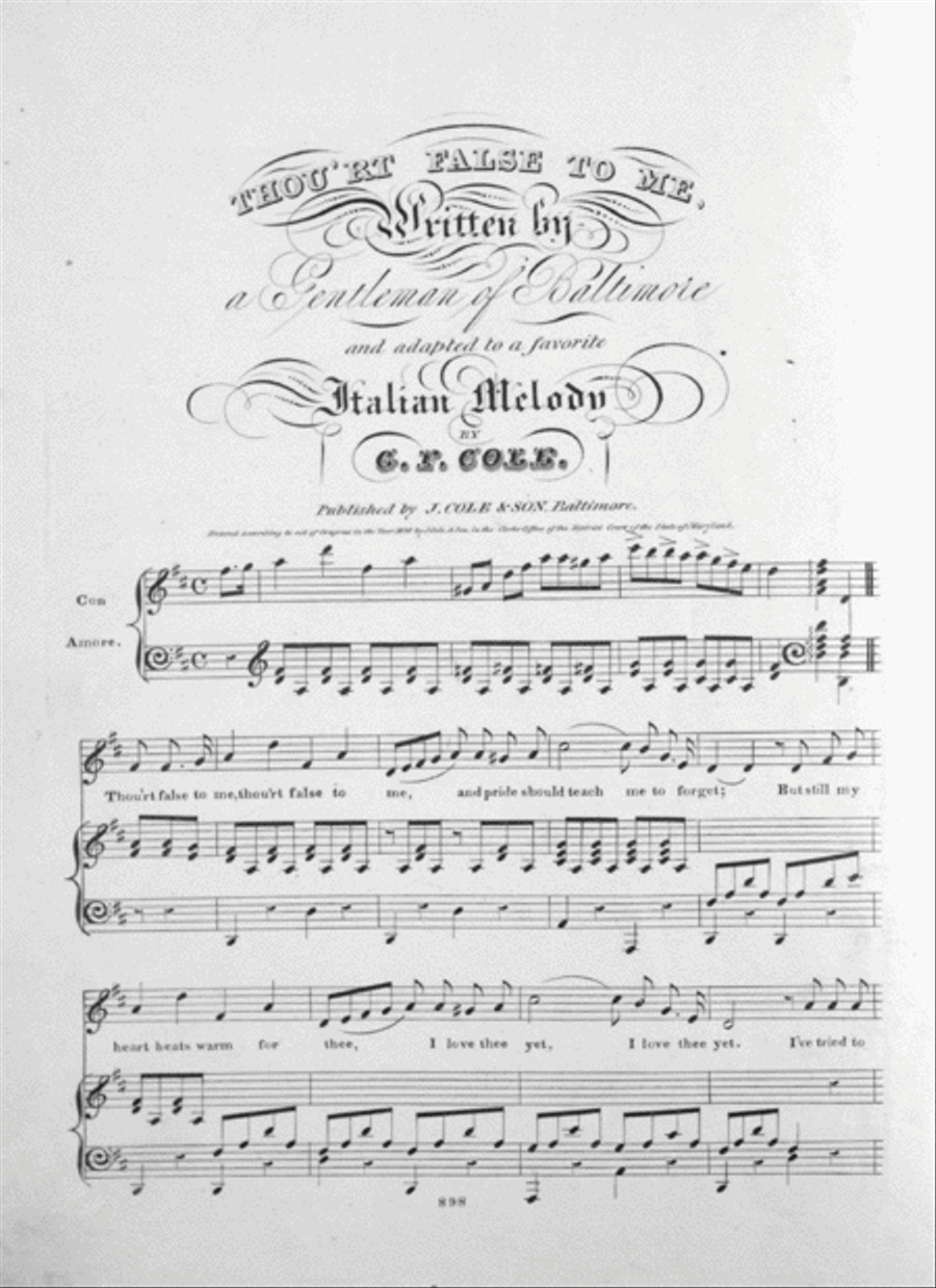 Thou'rt False To Me Voice scores gallery preview page 1
