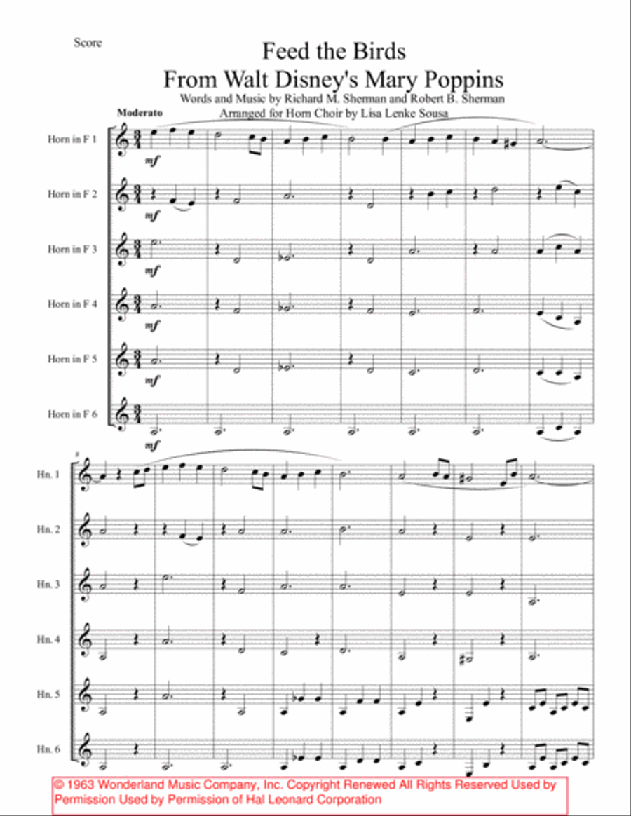 Feed The Birds Brass Ensemble scores gallery preview page 2