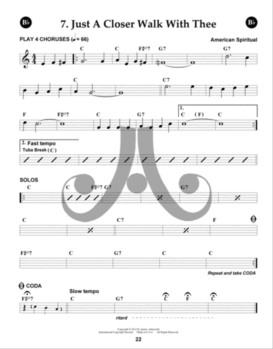 Volume 133 - Down By The Riverside C Instrument scores gallery preview page 6