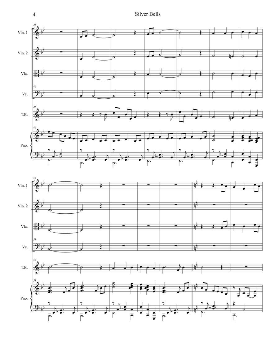 Silver Bells Silver Bells String Quartet scores gallery preview page 4