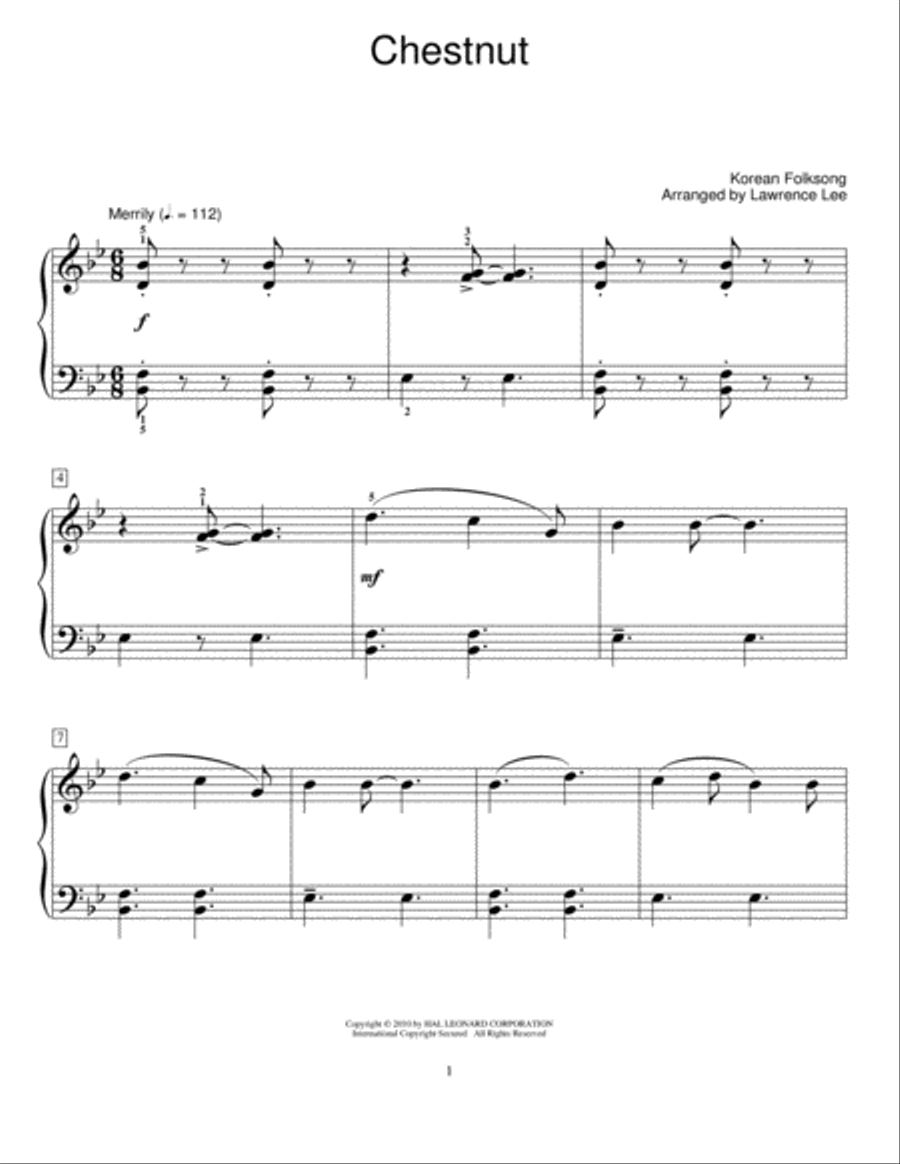 Chestnut Chestnut Piano Method scores gallery preview page 1