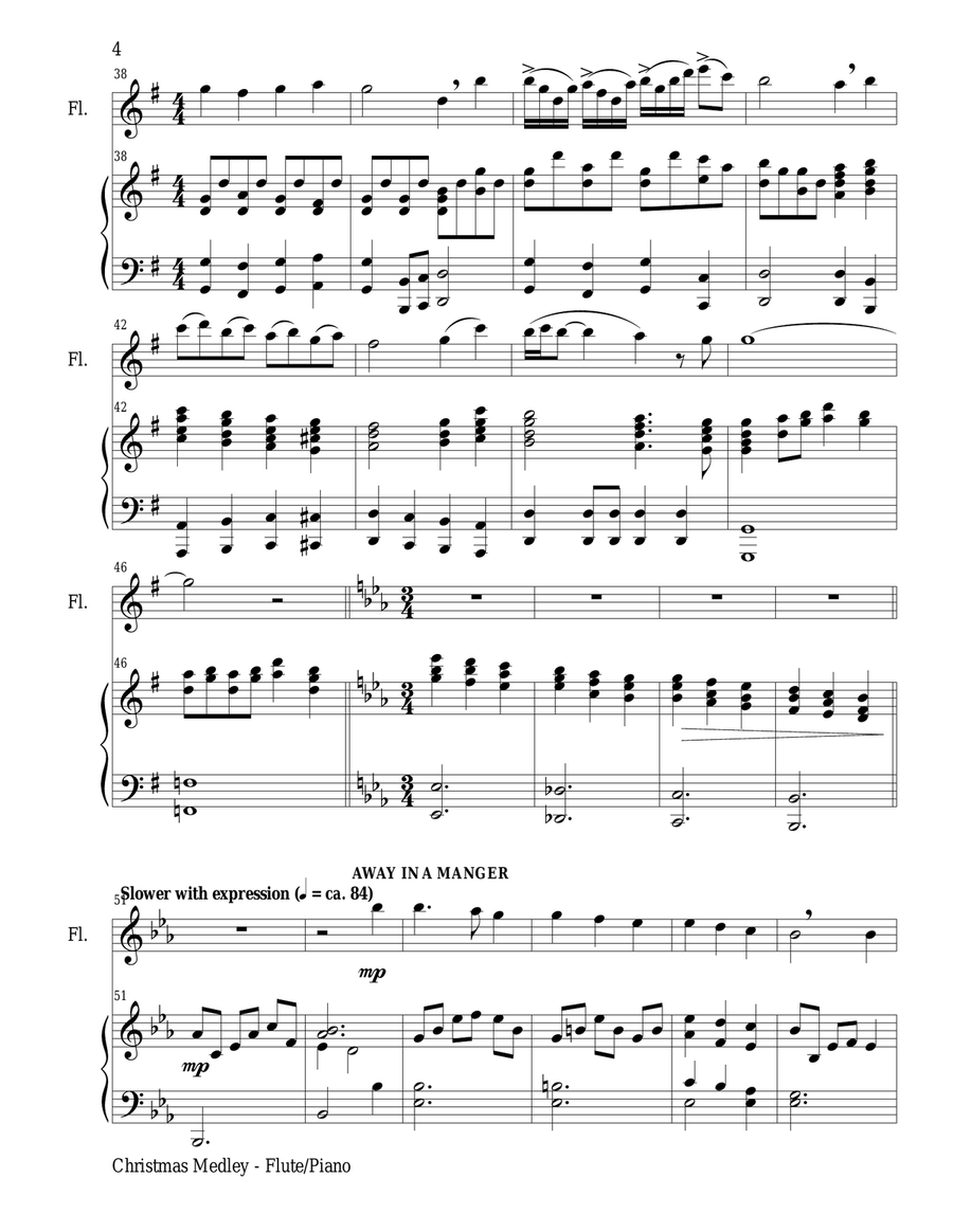 CHRISTMAS JOY MEDLEY (Flute/Piano and Flute Part) Flute Solo scores gallery preview page 4