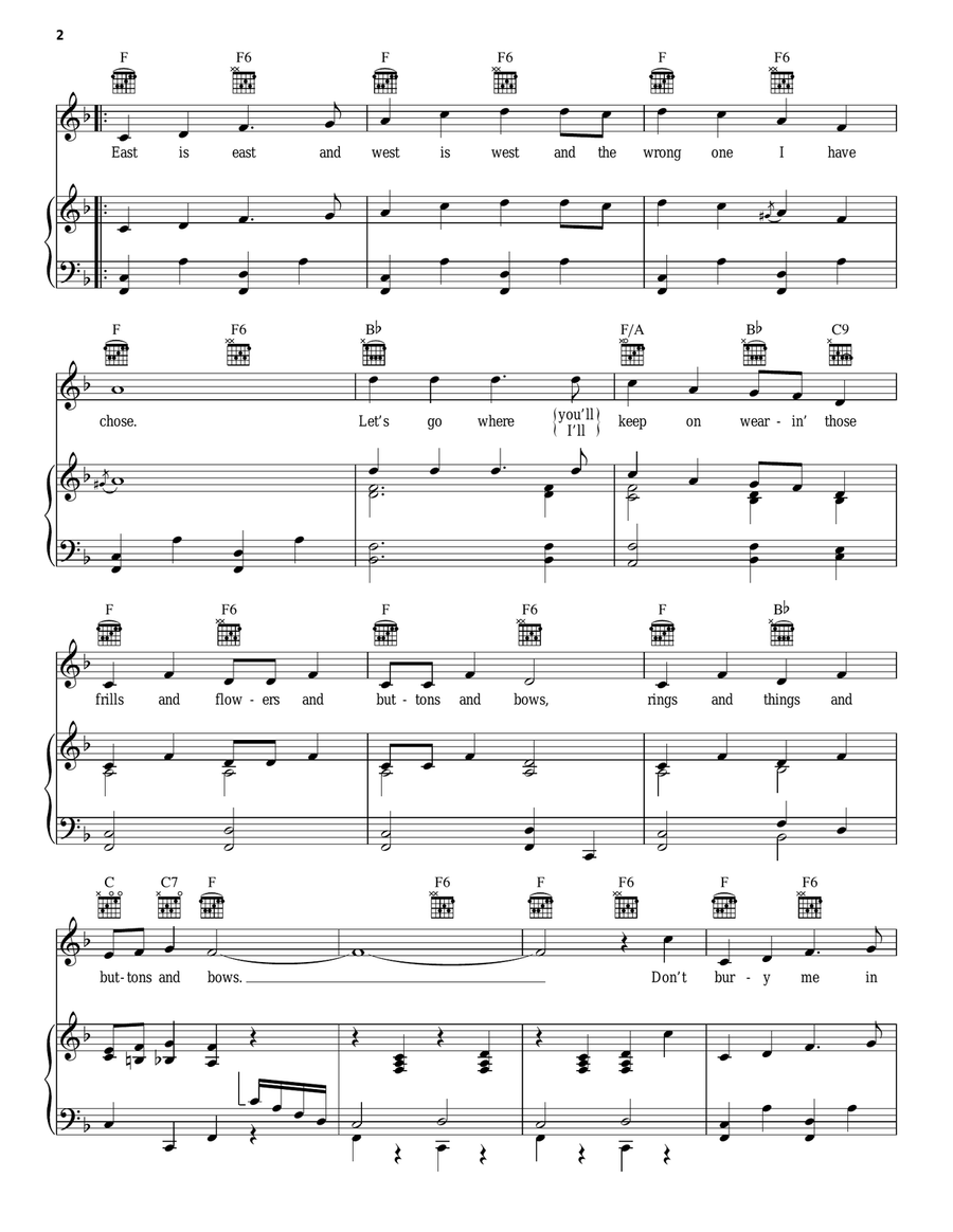Buttons And Bows Piano, Vocal, Guitar scores gallery preview page 2