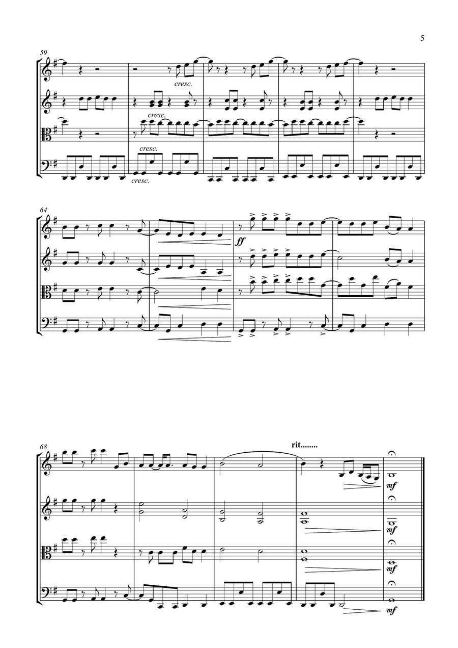 Accidentally In Love String Quartet scores gallery preview page 5