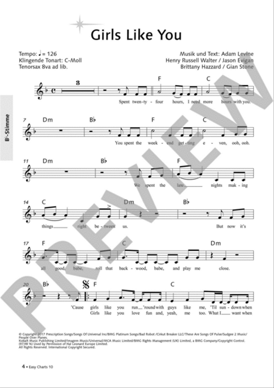 Easy Charts Play-Along CD, Audio & More scores gallery preview page 4