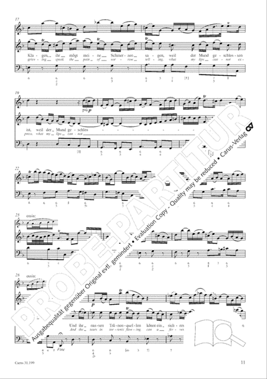 My heart is bathed in blood (Mein Herze schwimmt im Blut) Orchestra scores gallery preview page 12