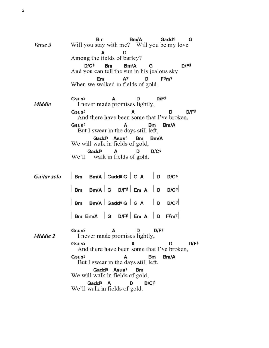 Fields Of Gold Acoustic Guitar scores gallery preview page 2