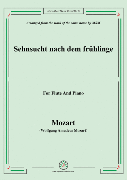 Mozart-Sehnsucht nach dem frühlinge,for Flute and Piano image number null