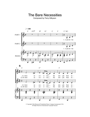 Book cover for The Bare Necessities (arr. Rick Hein)