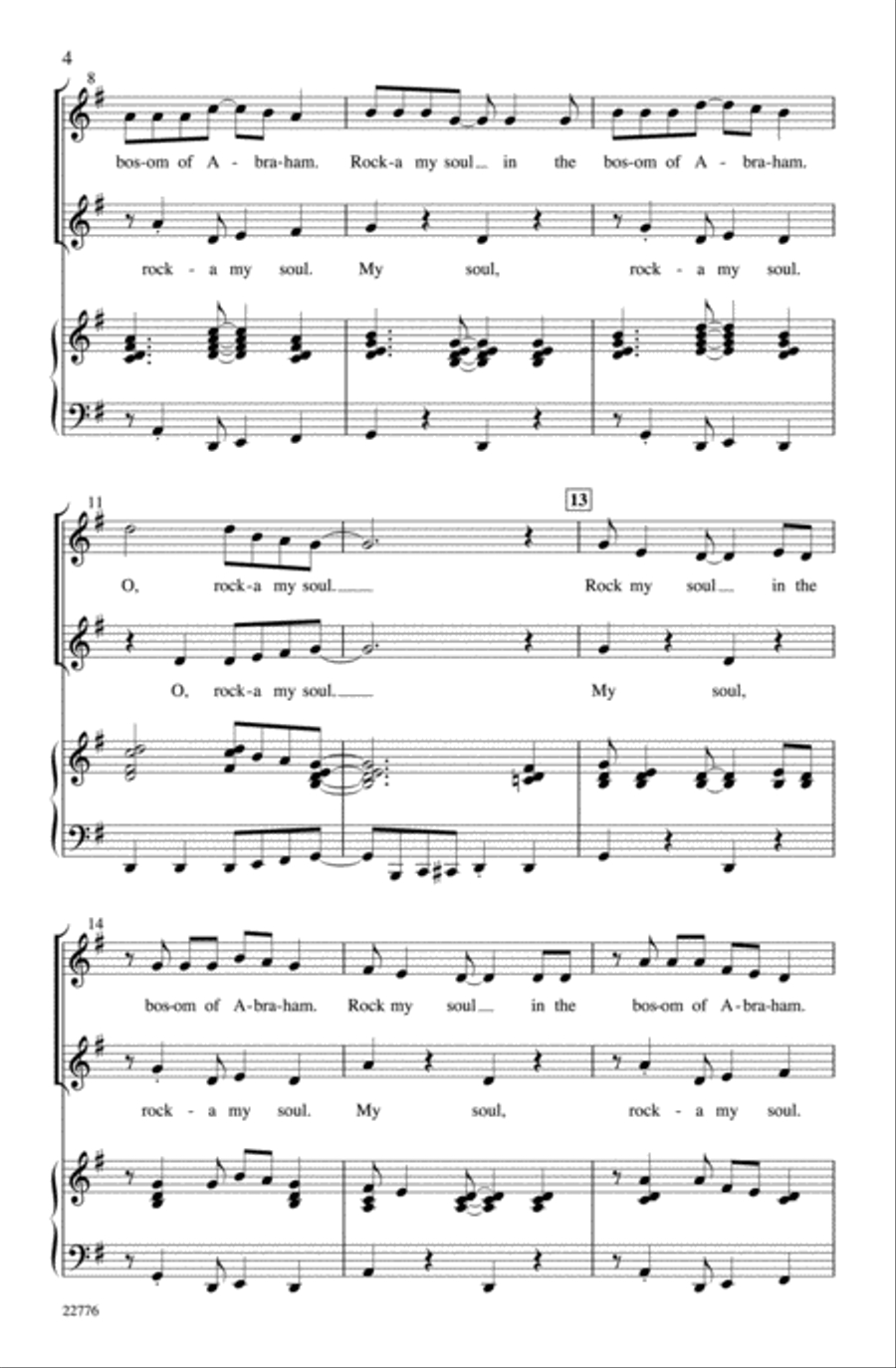 Rock-a-My-Soul 3-Part scores gallery preview page 4