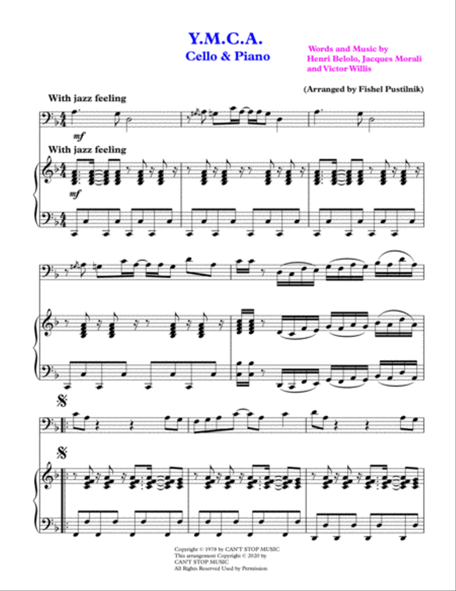 Y.m.c.a. Piano scores gallery preview page 2
