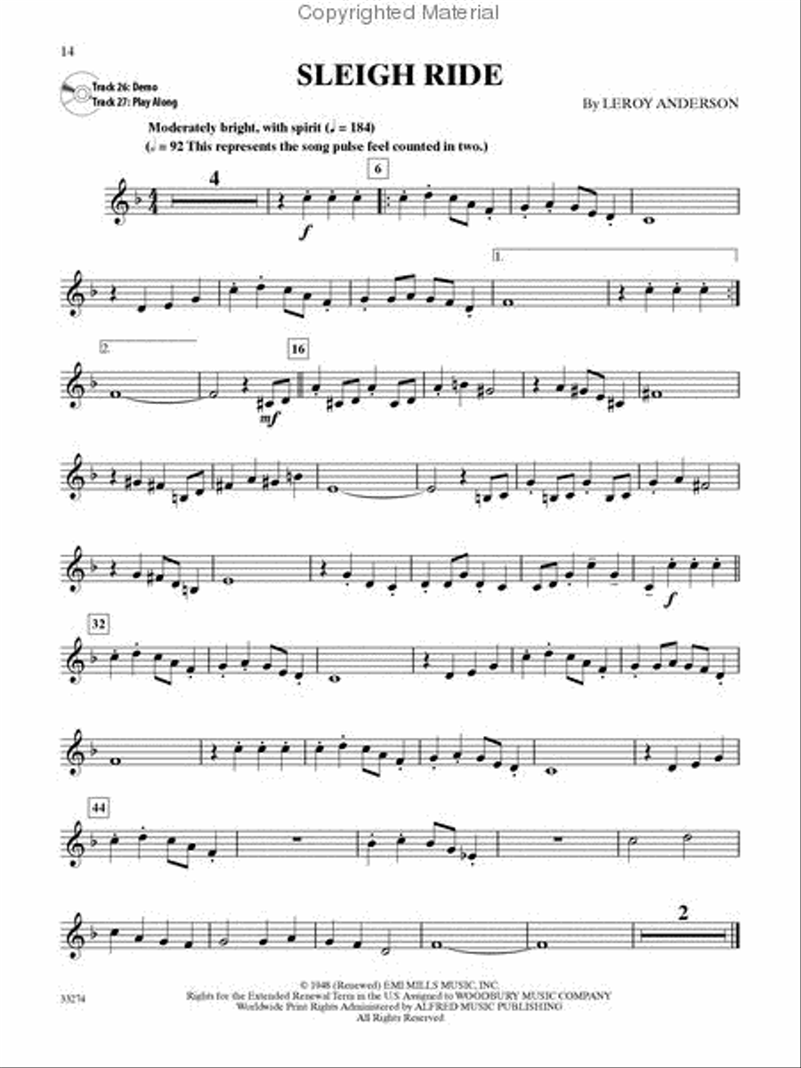Easy Christmas Instrumental Solos, Level 1 Clarinet Solo scores gallery preview page 2