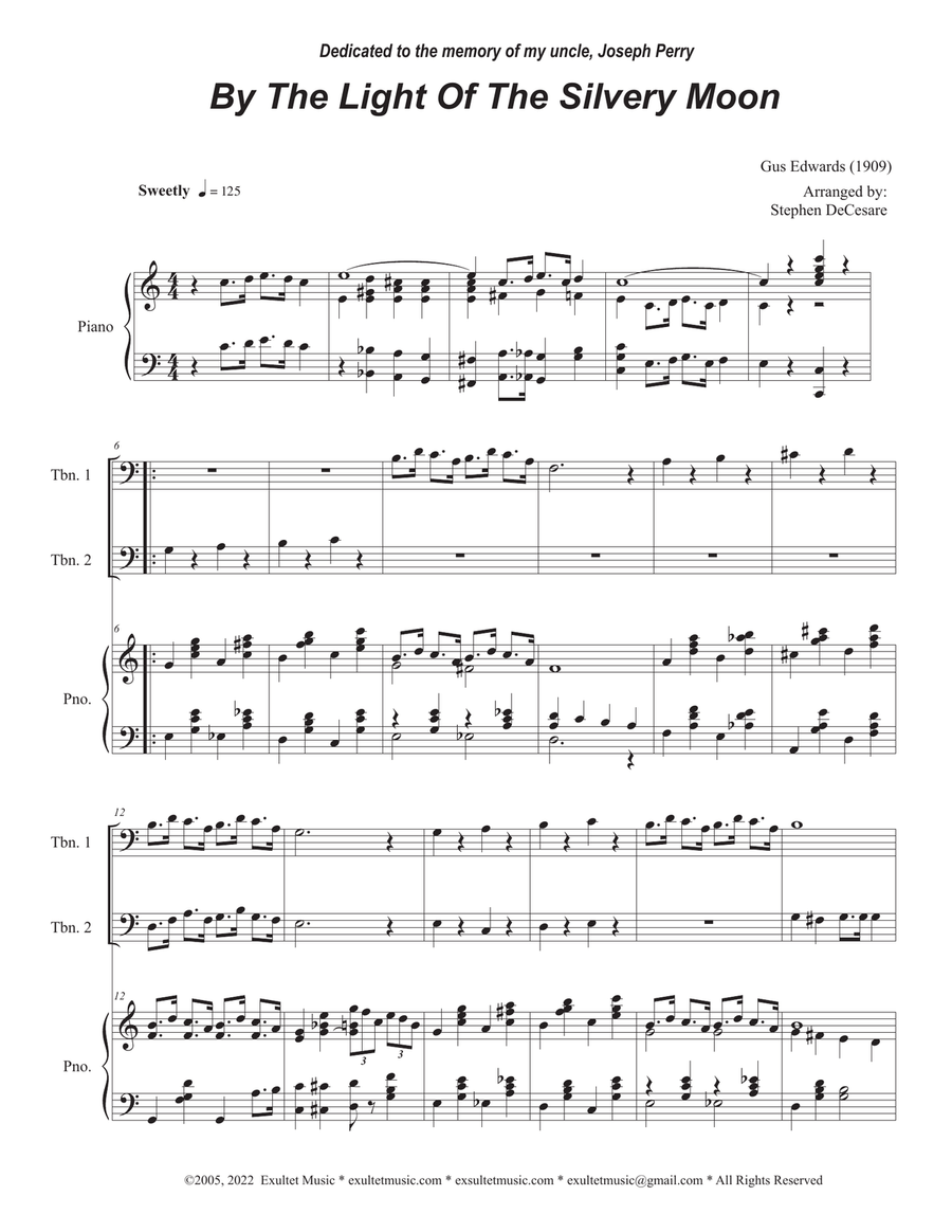 By The Light Of The Silvery Moon (Trombone Duet) Trombone Duet scores gallery preview page 1