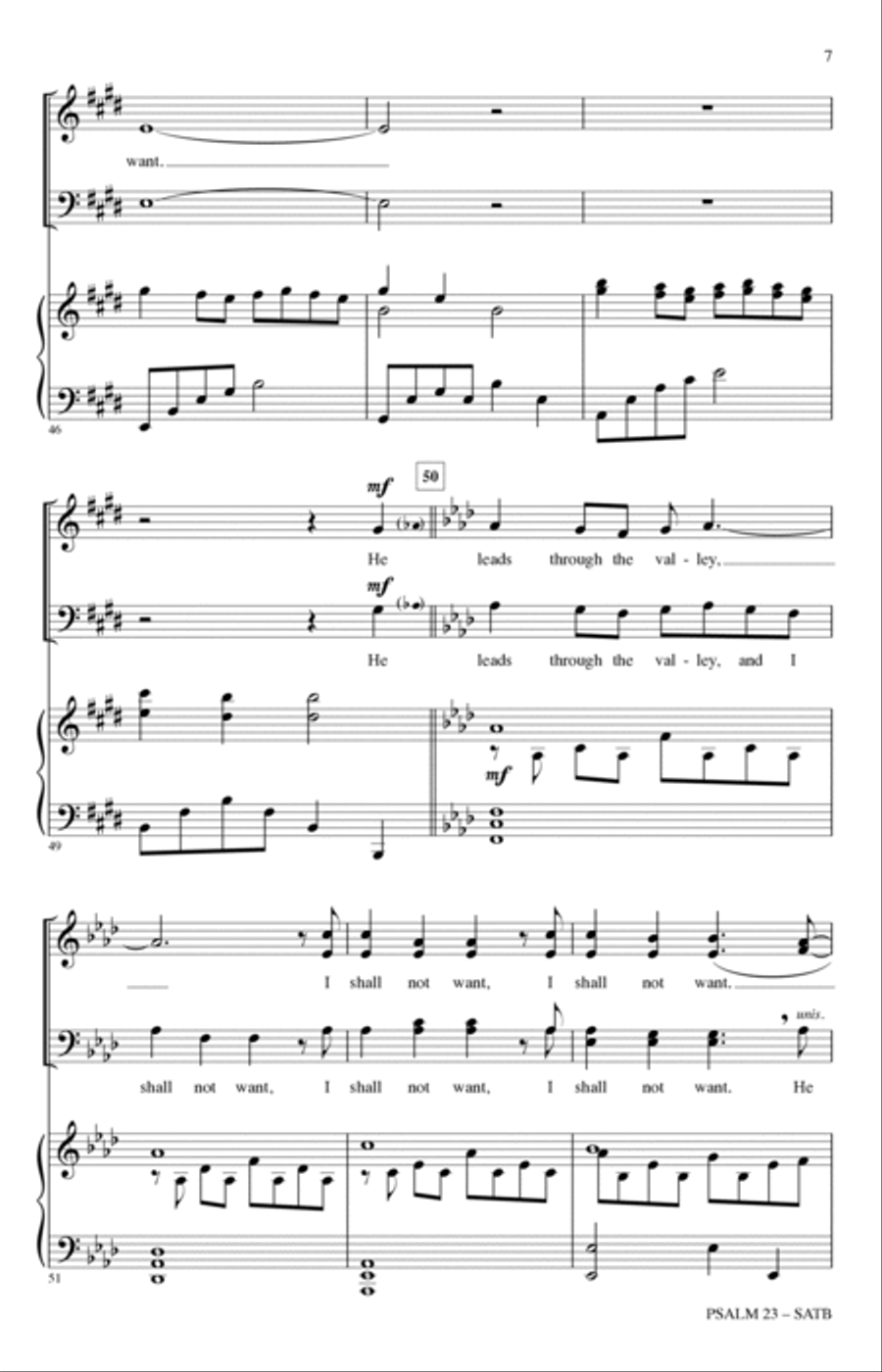 Psalm 23 (A Psalm Of Hope) 4-Part scores gallery preview page 6