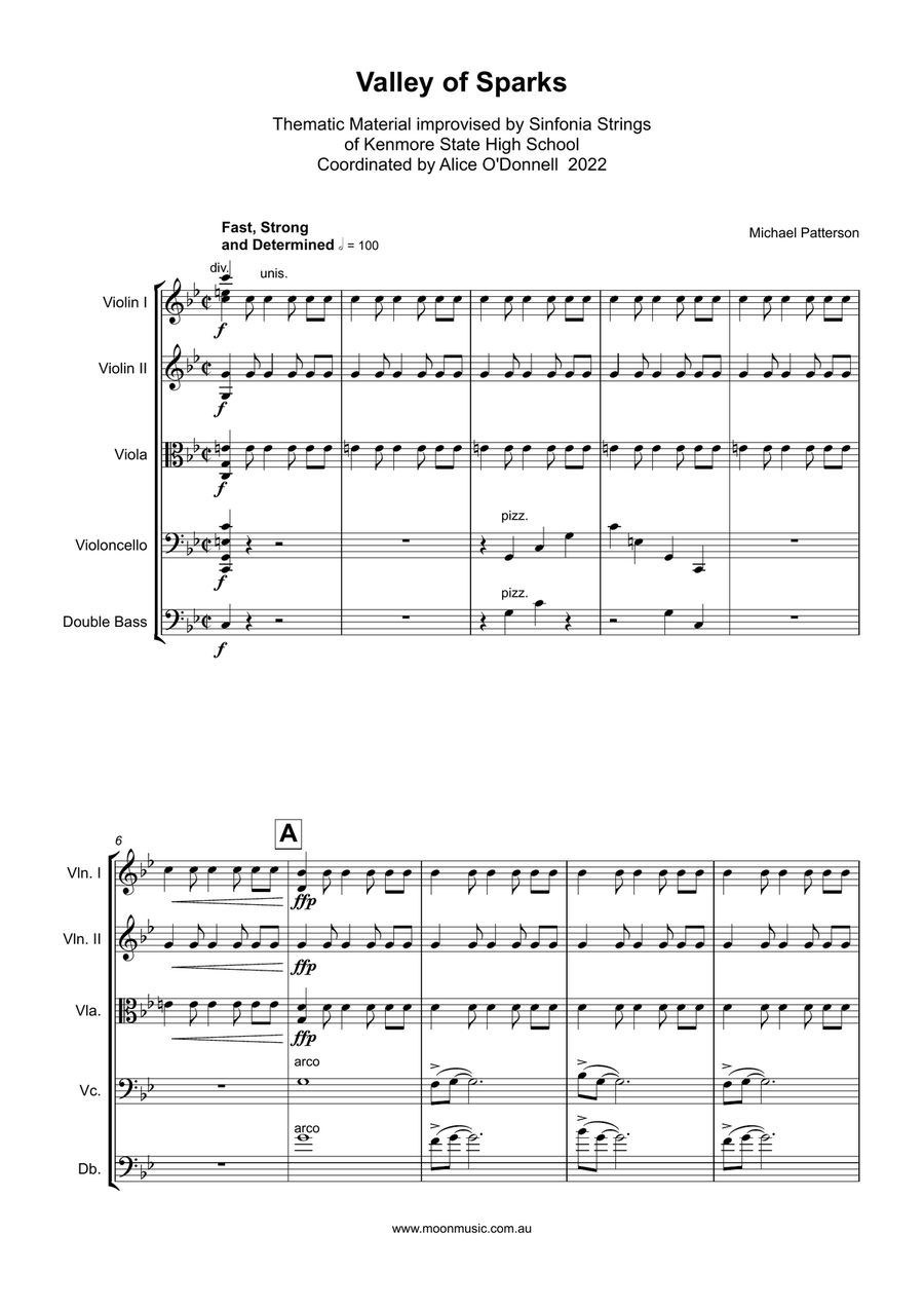 Valley of Sparks String Orchestra scores gallery preview page 1