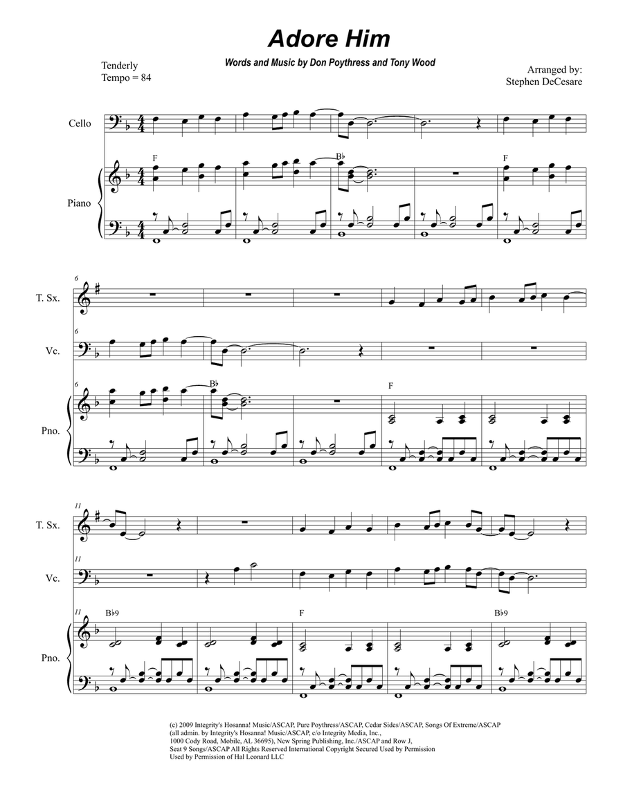 Adore Him Woodwind Duet scores gallery preview page 1