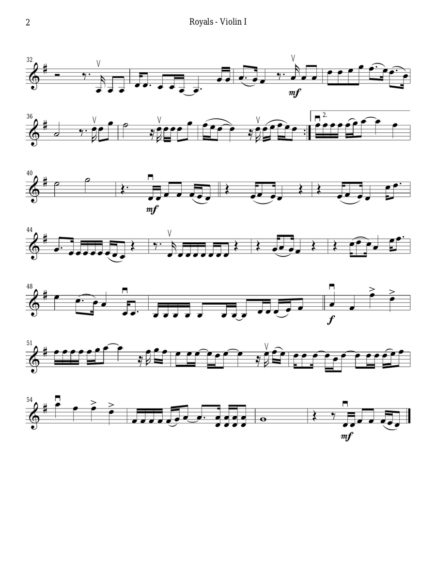 Royals String Quartet scores gallery preview page 2