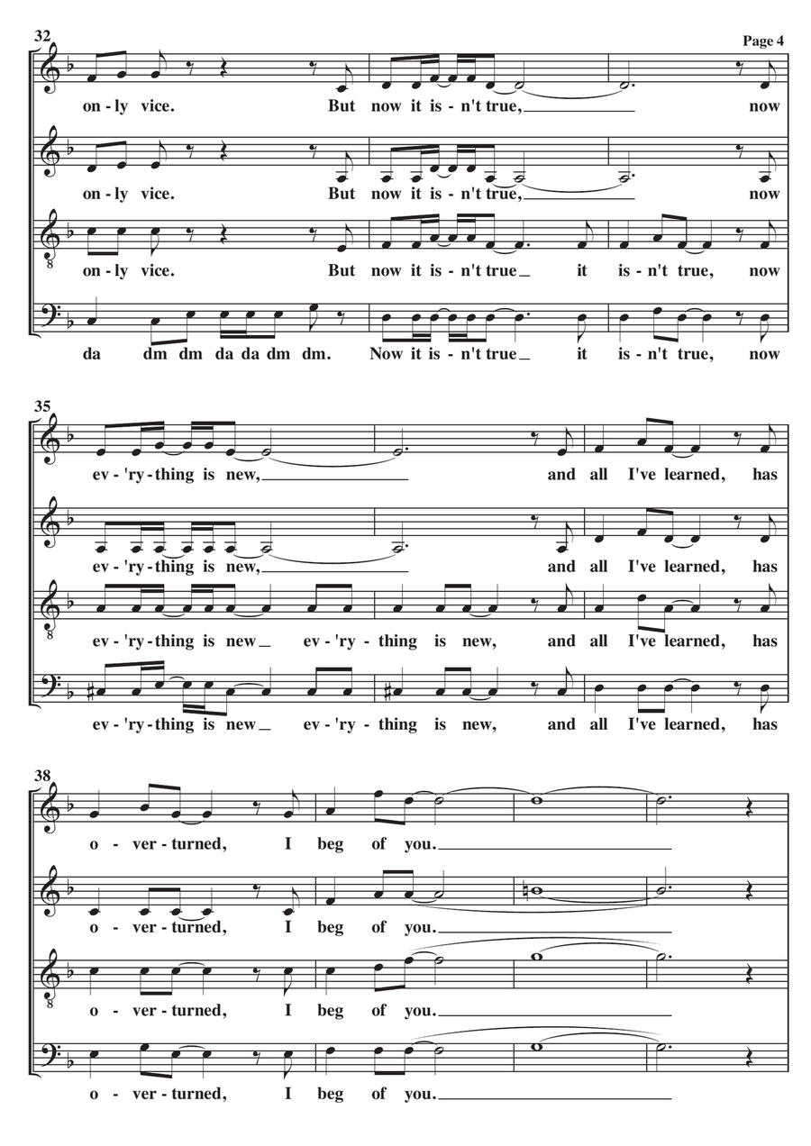 Lay All Your Love On Me 4-Part scores gallery preview page 4