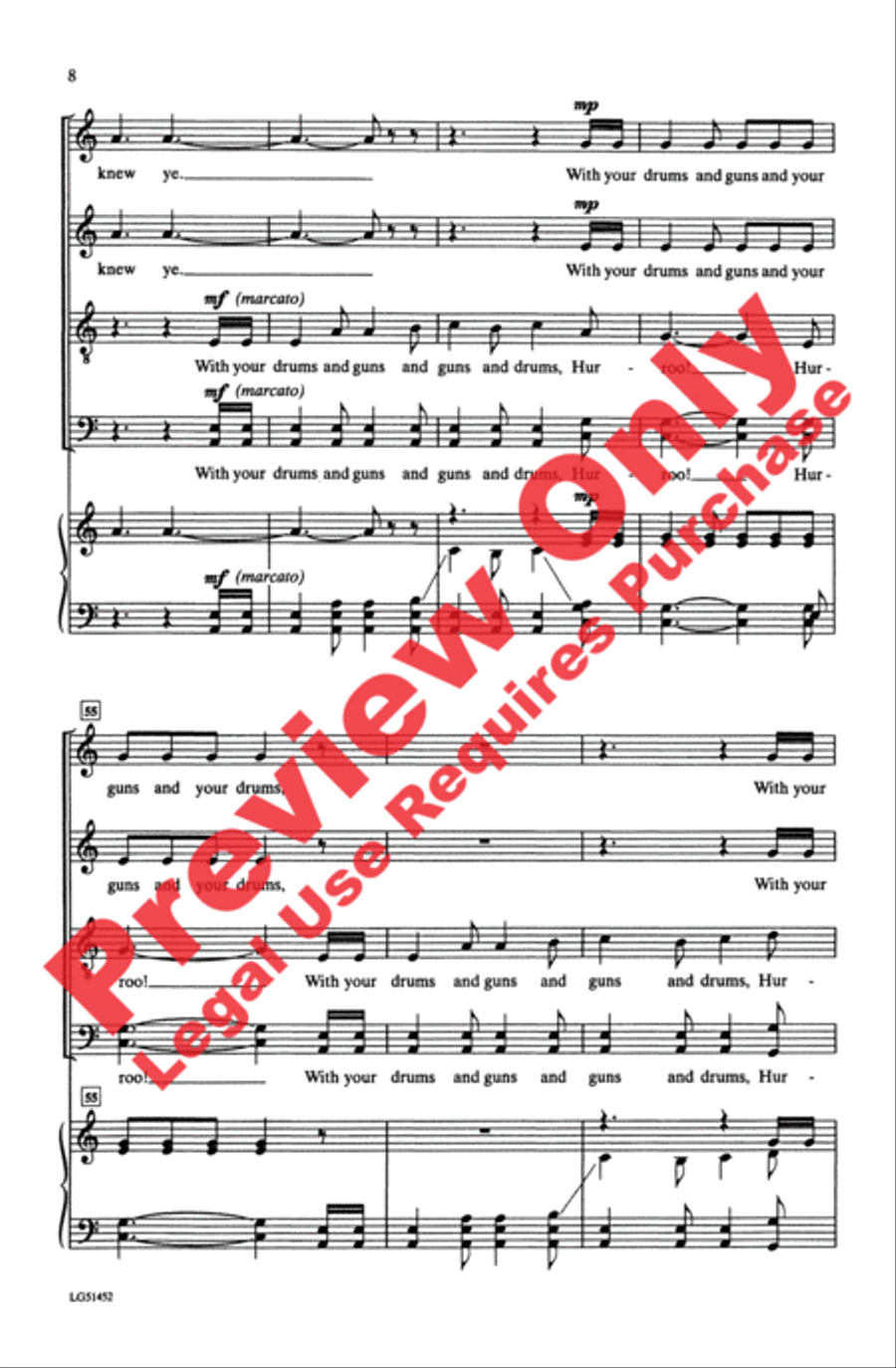 Johnny, I Hardly Knew Ye 4-Part scores gallery preview page 7