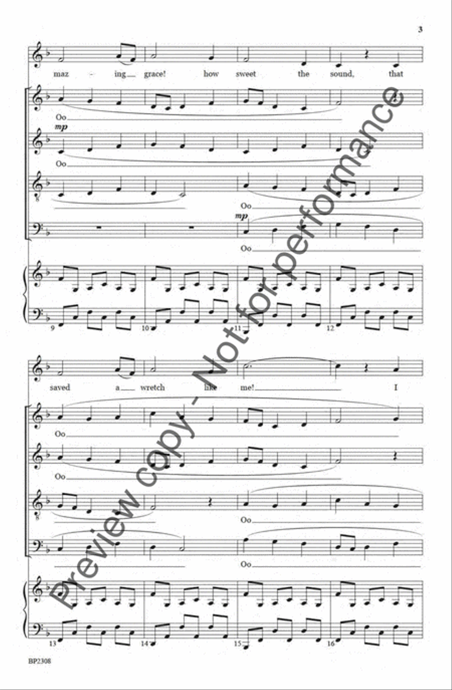 Amazing Grace - Hayes 4-Part scores gallery preview page 3
