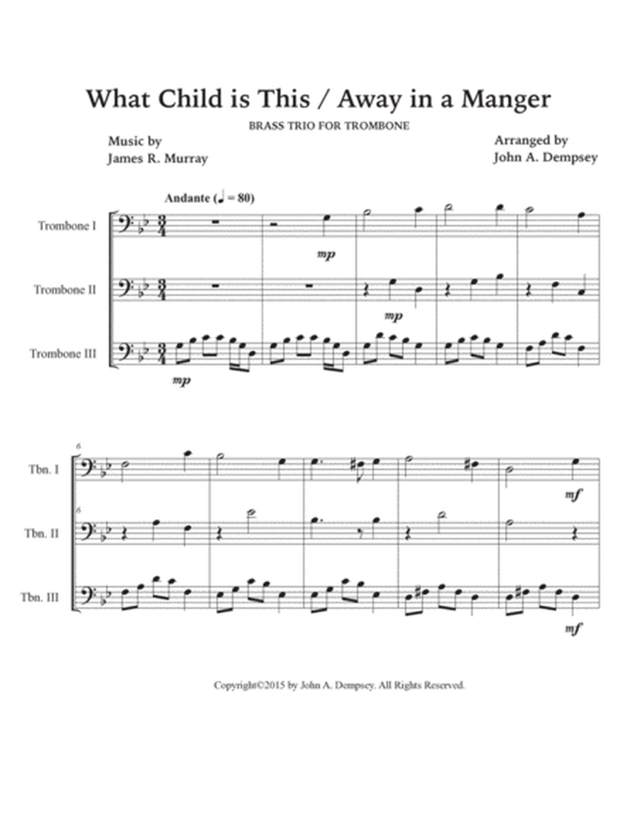 Christmas Medley (What Child is This / Away in a Manger): Trombone Trio image number null