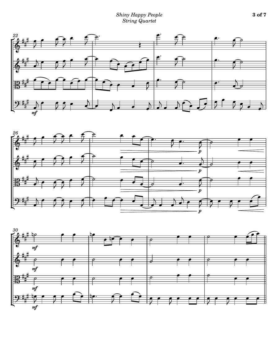 Shiny Happy People Shiny Happy People String Quartet scores gallery preview page 3