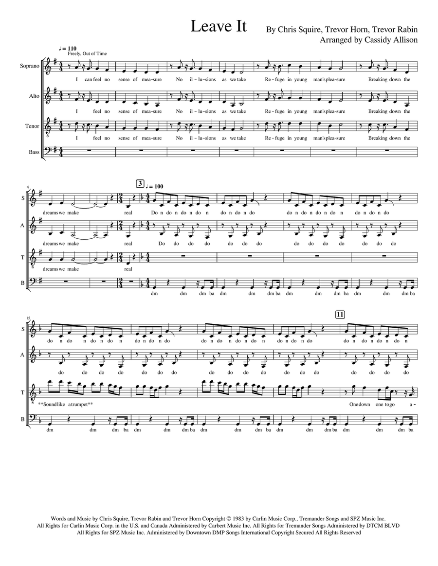 Leave It Leave It 4-Part scores gallery preview page 1