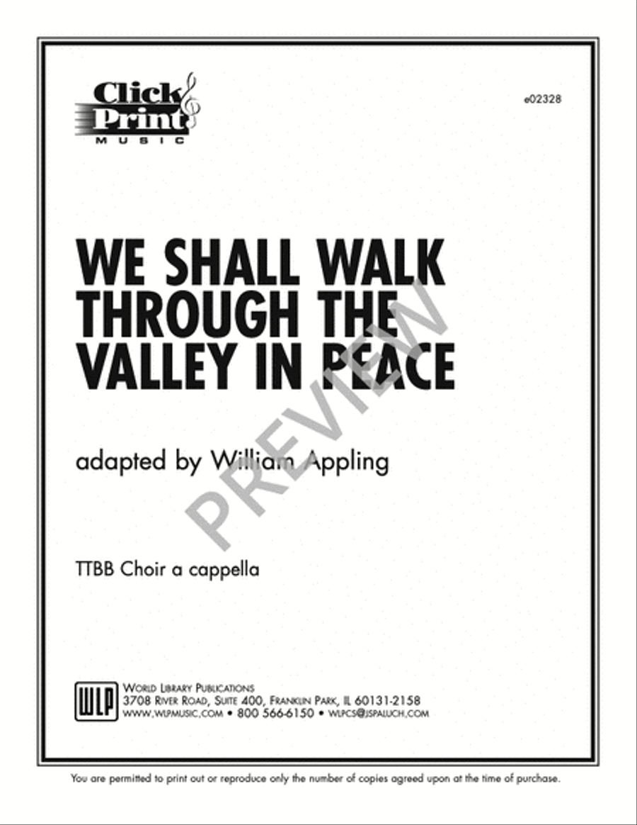We Shall Walk Through the Valley In Peace TTBB scores gallery preview page 2