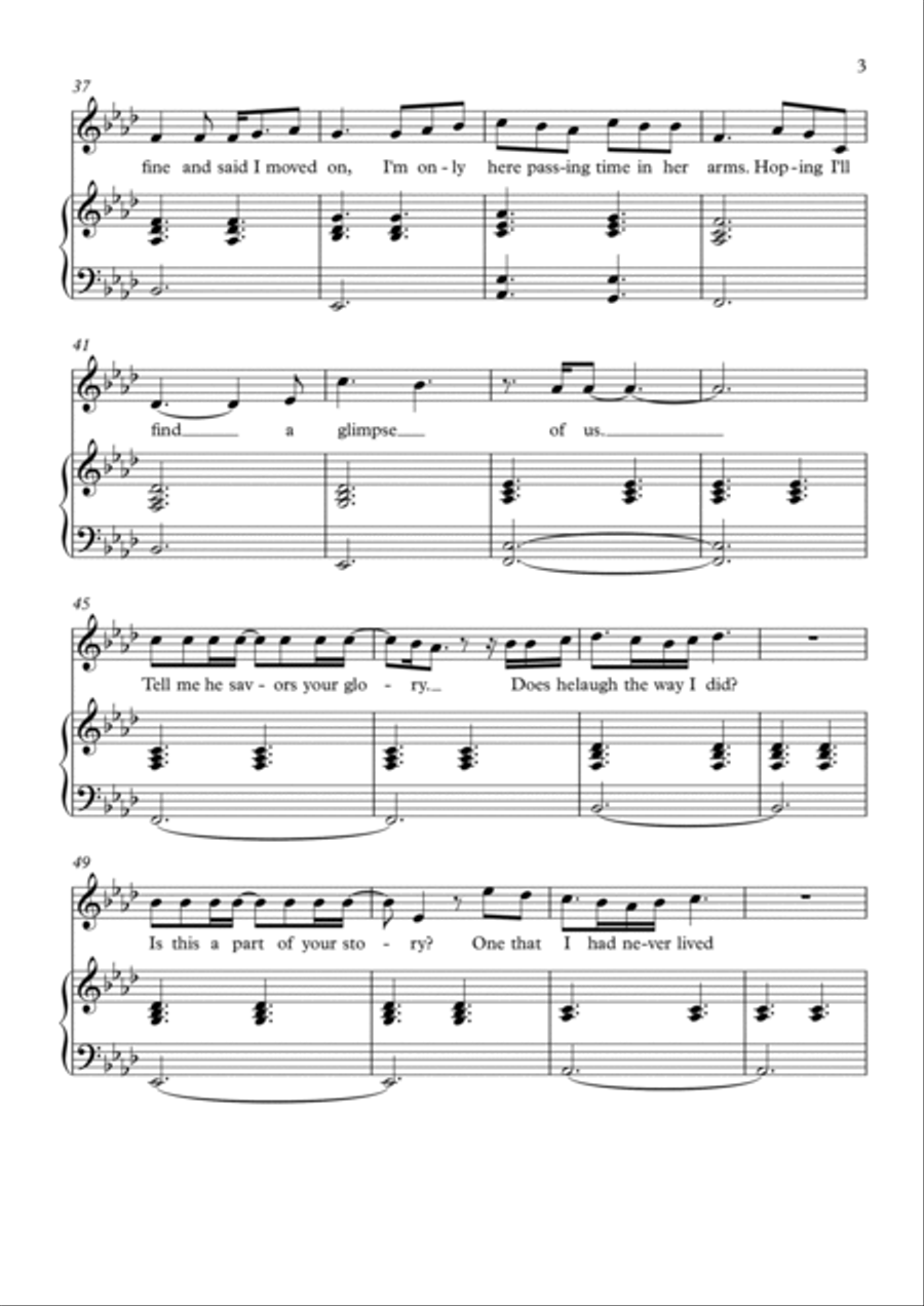 Glimpse Of Us Violin Solo scores gallery preview page 3