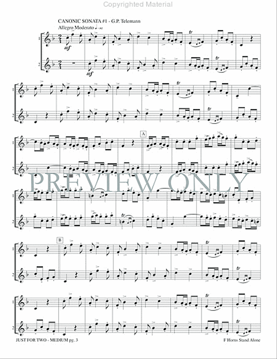 Just for Two Medium (stand alone version) Brass Duet scores gallery preview page 5
