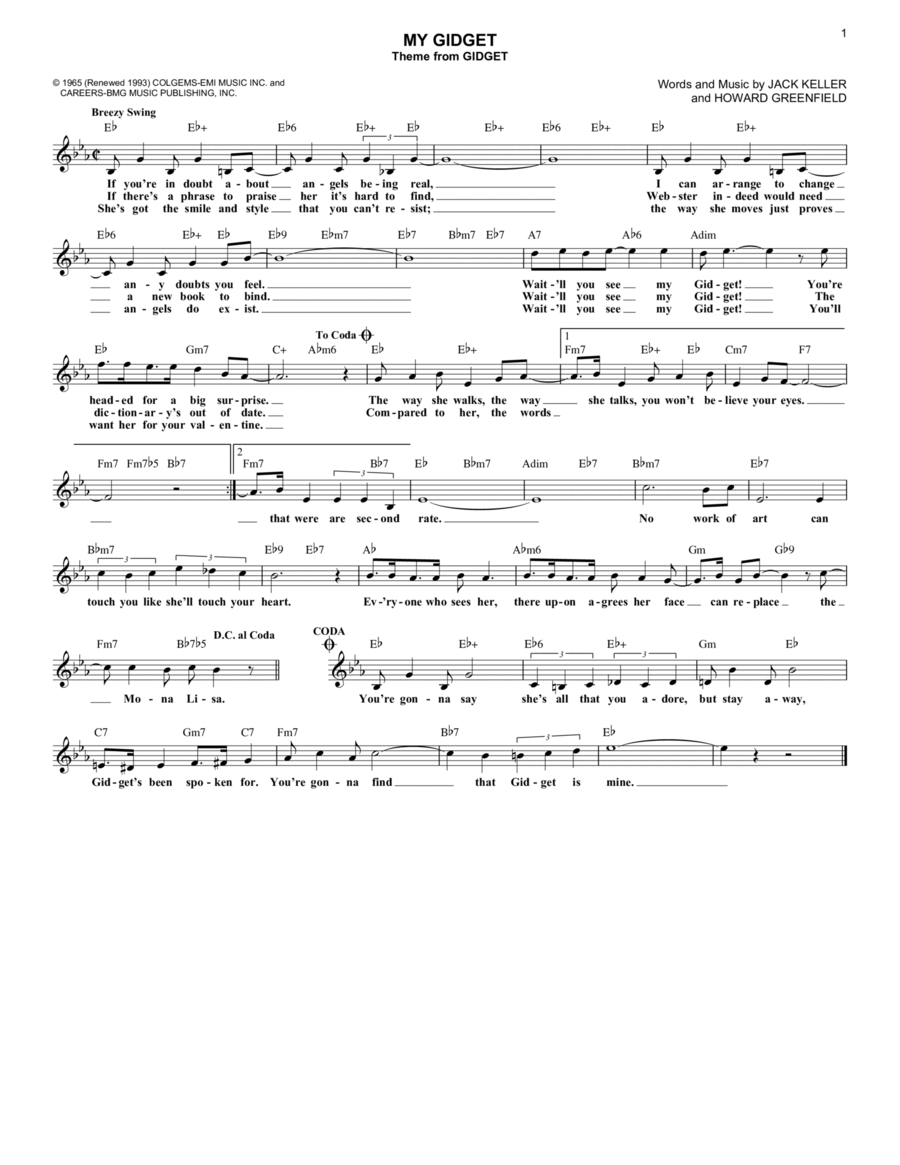 My Gidget (from Gidget) Guitar scores gallery preview page 1