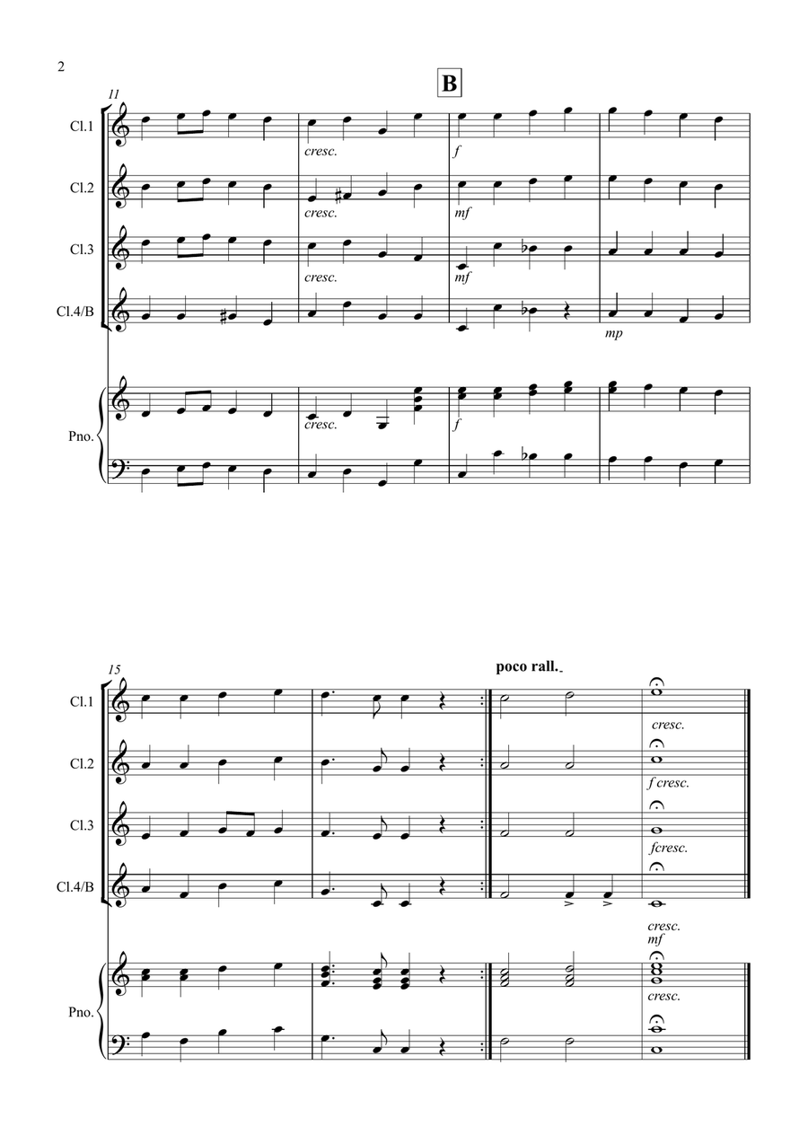 Ode to Joy for Clarinet Quartet Clarinet Quartet scores gallery preview page 2