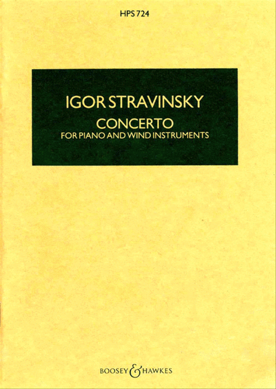 Igor stravinsky concerto for shop piano and wind instruments
