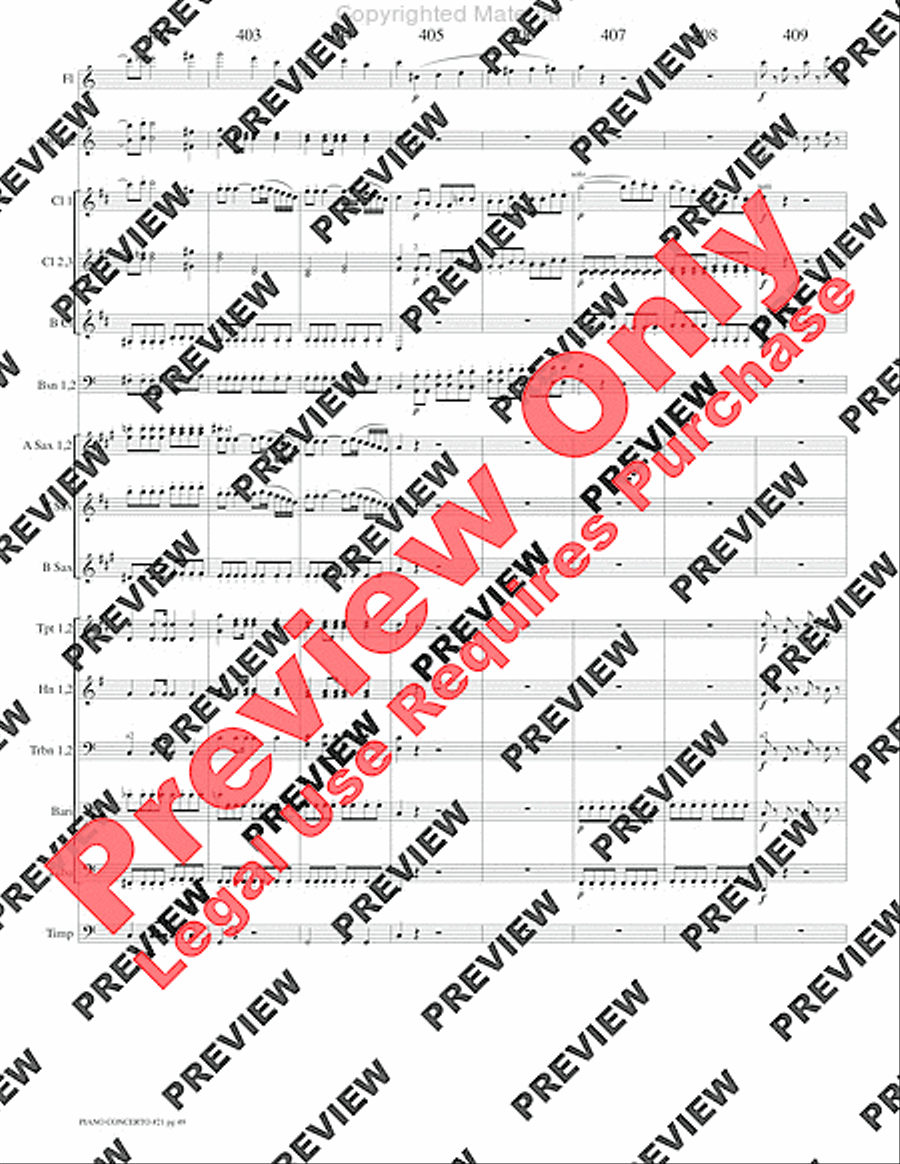 Piano Concerto No. 21, K. 467 (Movement I) Concert Band scores gallery preview page 52