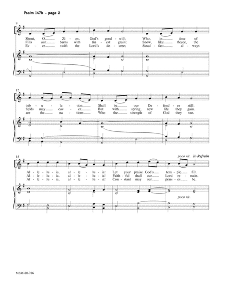 Psalm 147:12-20 4-Part scores gallery preview page 2