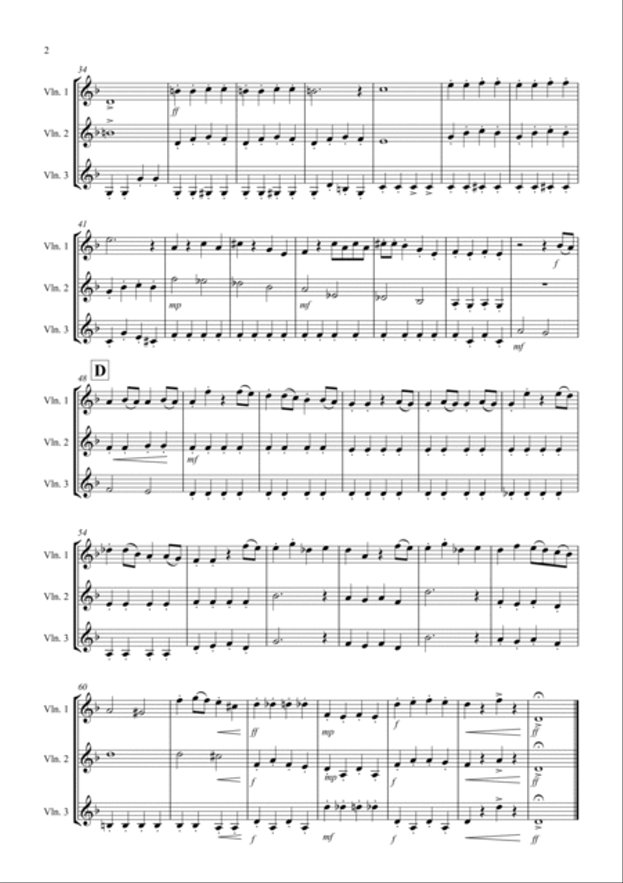 Symphony no.40 (1st Movement) for Violin Trio Violin Solo scores gallery preview page 2