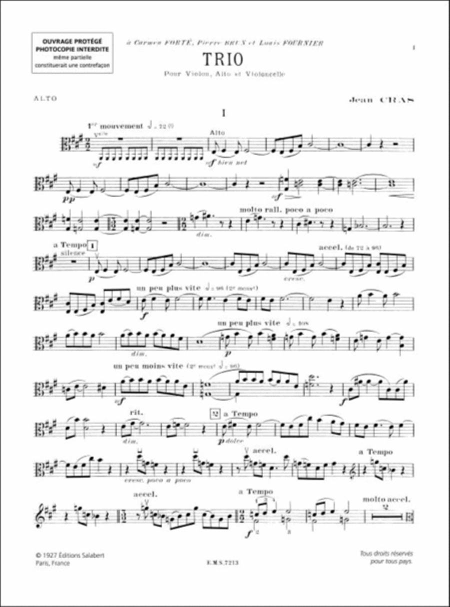 Trio, Pour Violon, Alto Et Violoncelle String Trio scores gallery preview page 3