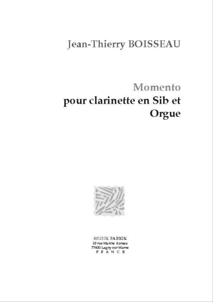Memento B-Flat Clarinet scores gallery preview page 1