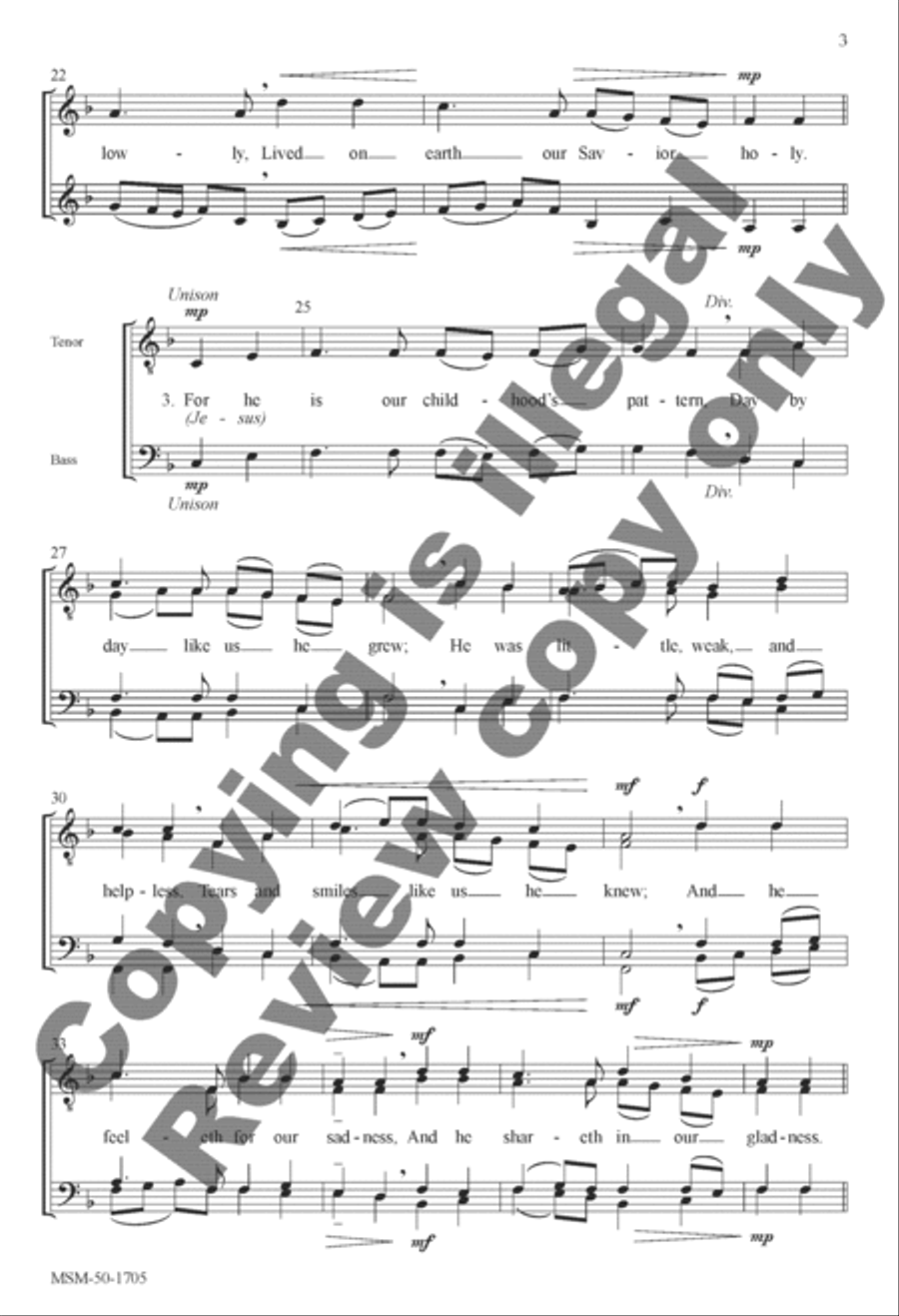 Once in Royal David's City Divisi scores gallery preview page 3