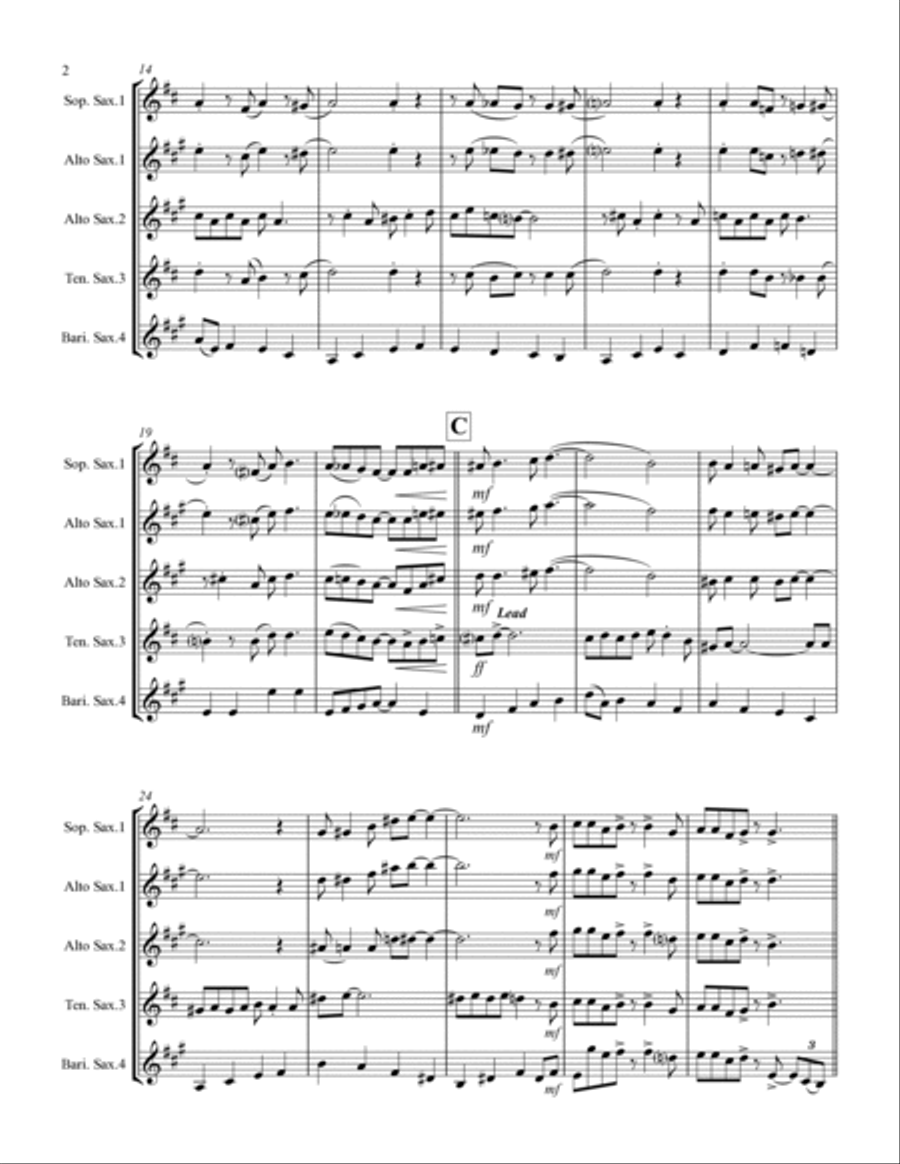 Sentimental Journey Saxophone Quartet scores gallery preview page 3
