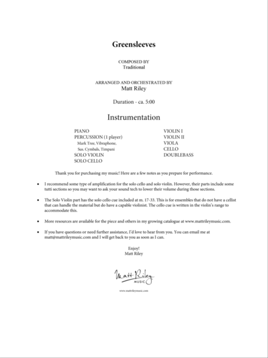 Greensleeves Chamber Orchestra scores gallery preview page 2