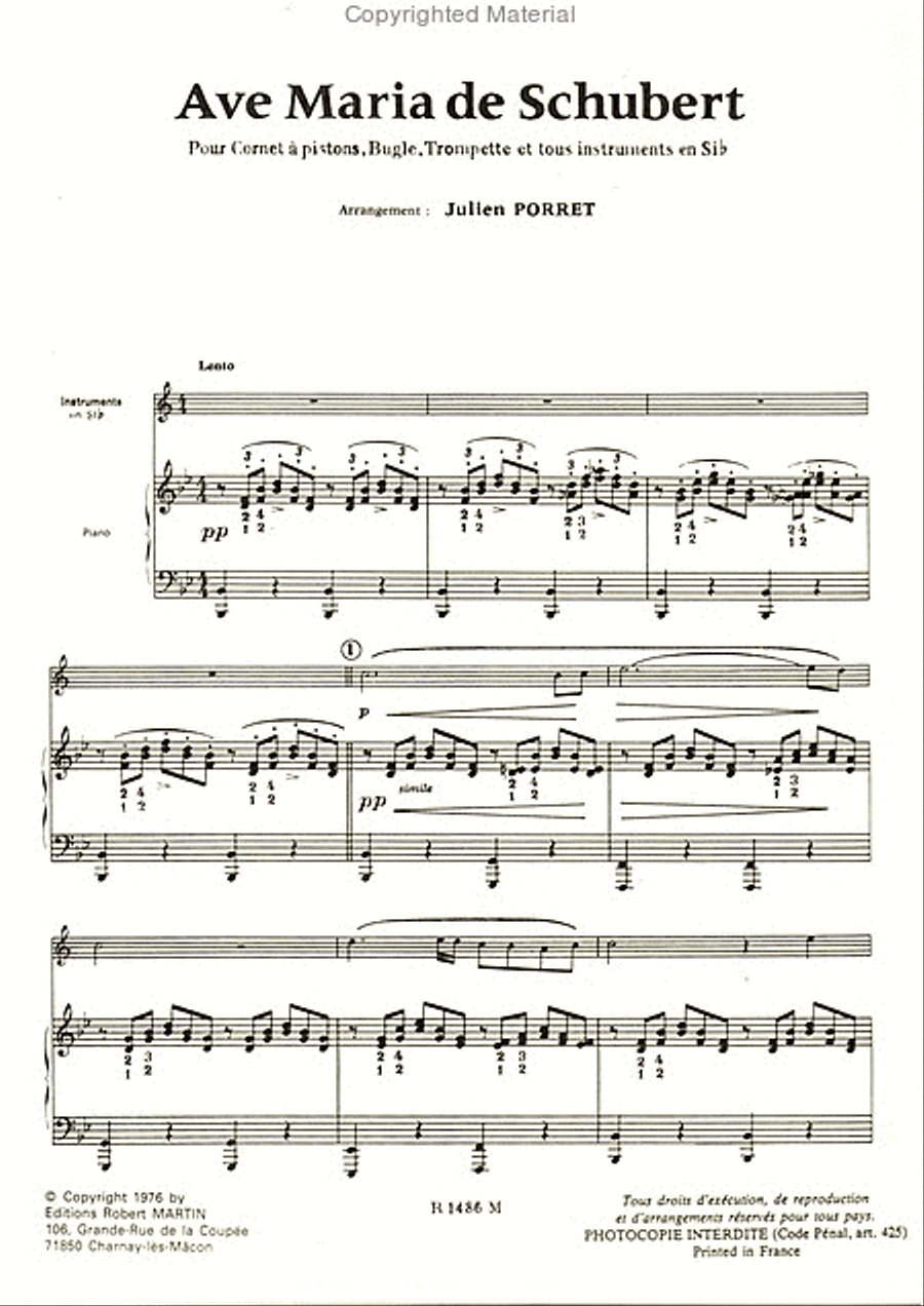 Ave Maria Trumpet Solo scores gallery preview page 2