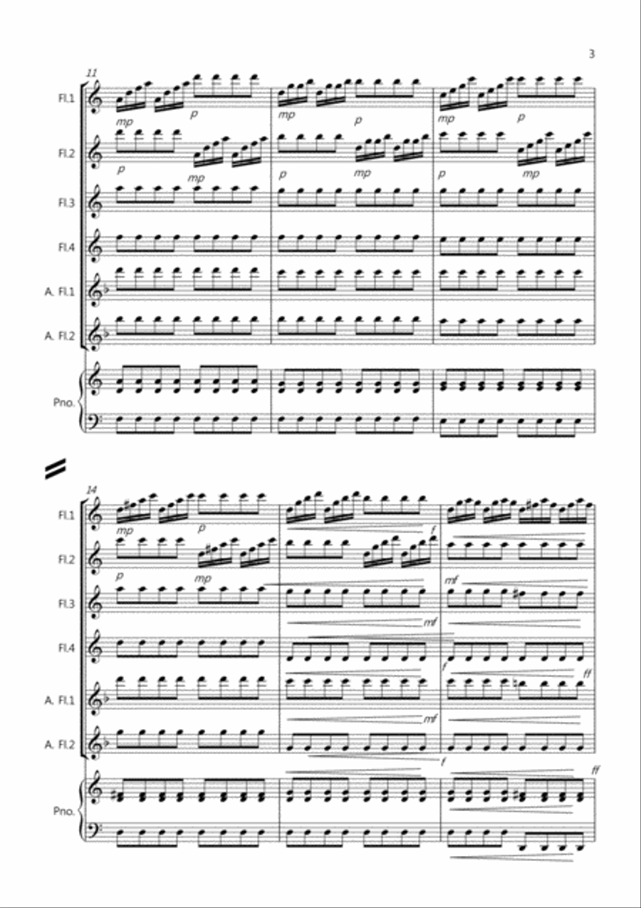 Zadok the Priest for Flute Quartet Flute Quartet scores gallery preview page 3
