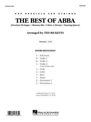 Book cover for The Best of ABBA (arr. Ted Ricketts) - Conductor Score (Full Score)