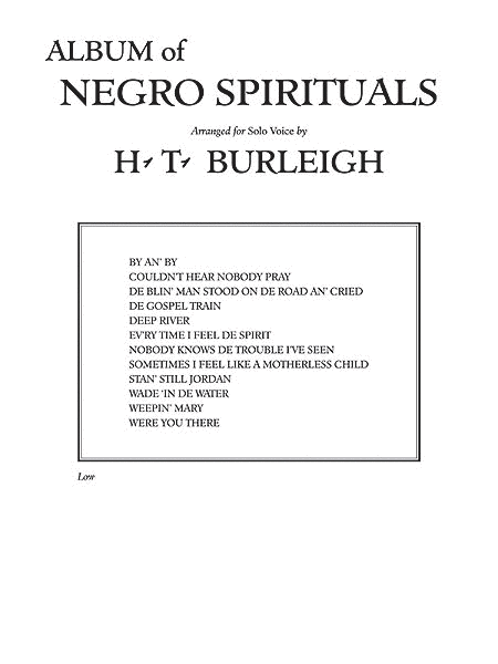 Album of Negro Spirituals: Low Voice